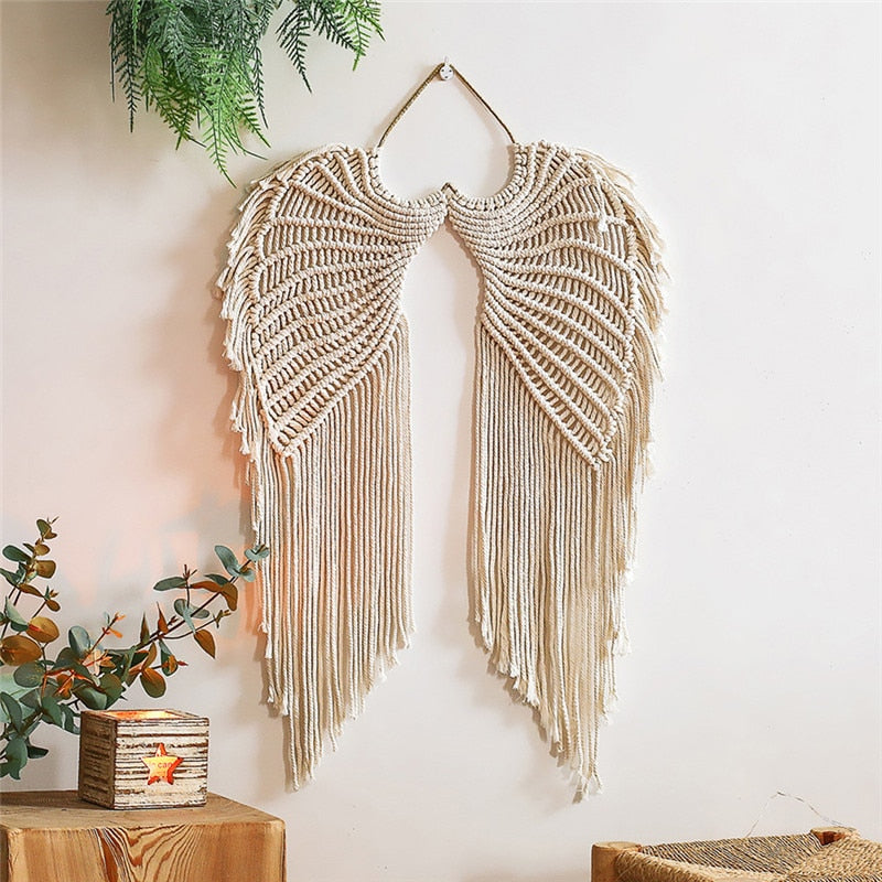 Macrame Wall Hanging Boho Tapestry Angels Wing